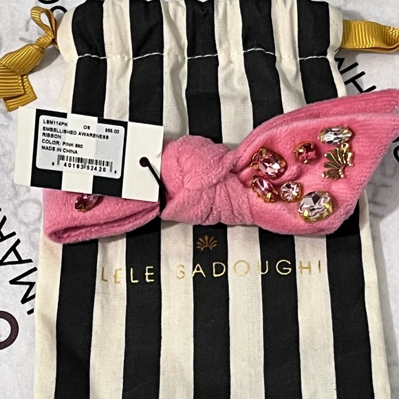 LELE SADOUGHI NWT AUTHENTIC PINK EMBELLISHED BREAST CANCER AWARENESS RIBBON - Picture 6 of 10